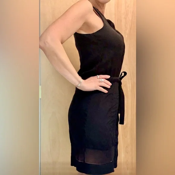 Rag and Bone Black Sleeveless Silk Dress with Linen Tie. Select Item 3/$25. - Picture 4 of 12
